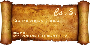 Cseresznyák Sándor névjegykártya