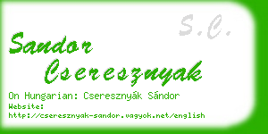 sandor cseresznyak business card