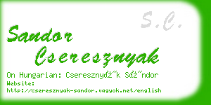 sandor cseresznyak business card